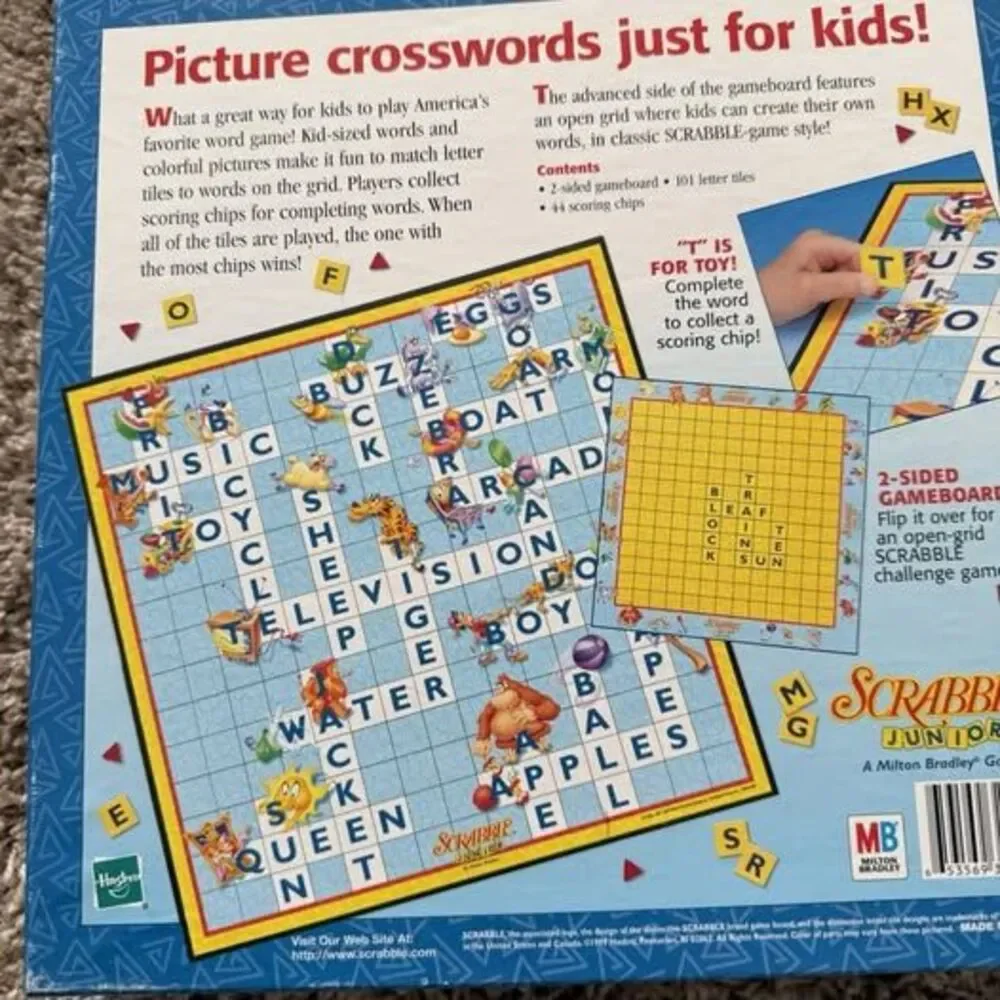 Scrabble Junior: Your Child's First Crossword Game! (1999 Vintage) Learning Toy